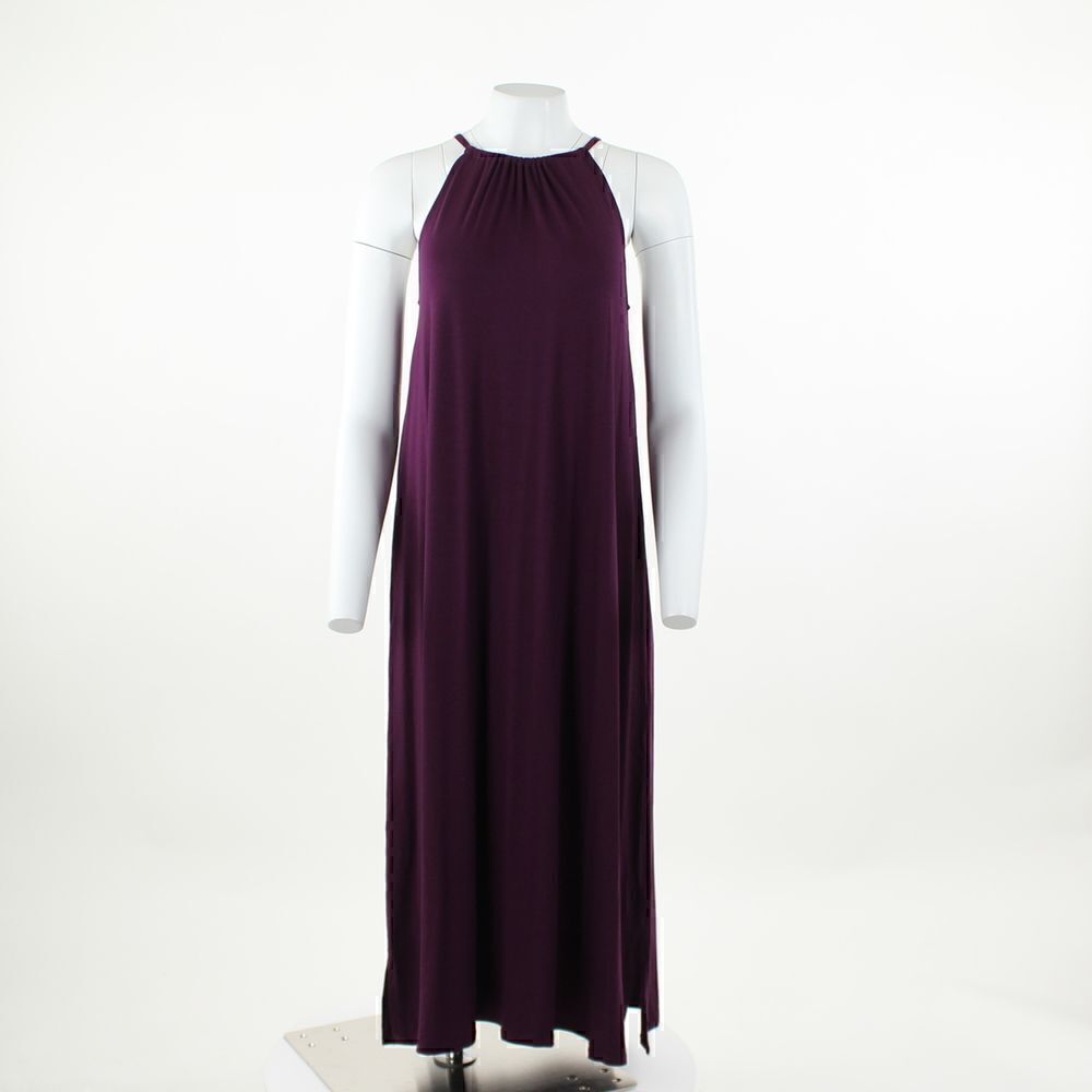 Eileen Fisher Halter Neck Dress in Blackberry - Picture 2 of 5